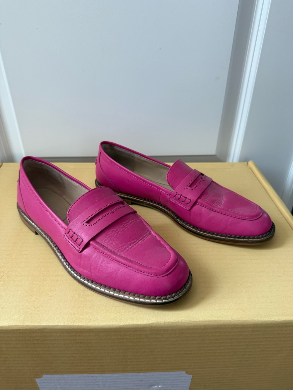Boden Nya Pink Leather Penny Loafers, Size 39, Worn once - Picture 4 of 5